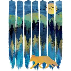 Women's Design By Humans Fox Forest Night By Maryedenoa Racerback Tank Top