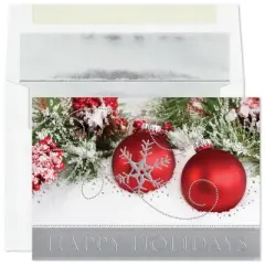 Masterpiece Studios Holiday Collection Classic Cards 16 Cards/Envelopes, Holiday Ornament Sparkle, 5.6" x 7.8"