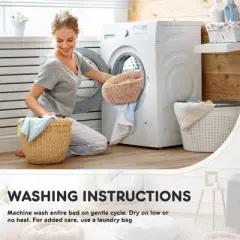 SEVOBAL Pet Beds Anti-Slip Round Fluffy Plush Faux Fur Cat Bed, Pet Bed For Dog Or Cat, Removable Pet Sofa Bed, Brown, 24.8"*24.8"*5.9"