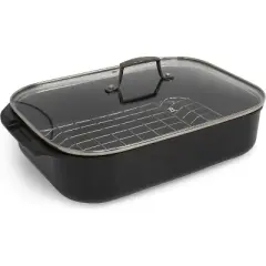 Blu. Cookware Roasting Pan with Lid and Roasting Rack, Non-Toxic