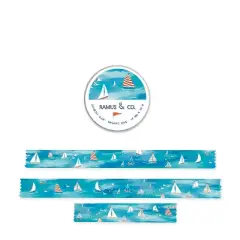 Illustrated Masking Tape by Ramus & Co - 3ct Rolls, Assorted Rolls (Sailboats + Nautical Flags + Red Boats)