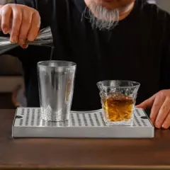 VEVOR Kegerator Beer Drip Tray, 304 Stainless Steel Keg Drip Trays with 4 Non-Slip Rubber Pads and Detachable Cover