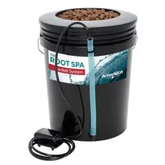 Active Aqua RS5GAL4SYS Root Spa 5 Gallon Hydroponic 4 Bucket Deep Water Culture Grow Kit System with Multi-Purpose Air Hose and Air Pump, Black