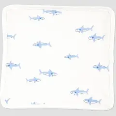 Carter's Just One You&reg;️ Baby Shark Washcloth - Blue: Cotton Polyester Terry, Animal Prints, 9x9