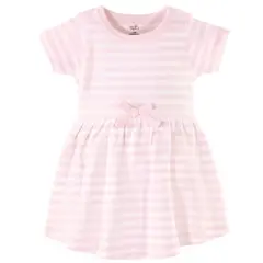 Touched by Nature Baby and Toddler Girl Organic Cotton Short-Sleeve Dresses 2pk, Tiny Flowers