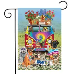Briarwood Lane Garden Flag 12x18 For Outdoor Groovy Pups Spring For Spring Garden Flag Flags For Outside