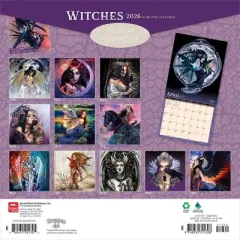 BrownTrout Witches Alchemy 2026 12"x24" Hanging Square Wall Calendar Plastic-Free