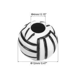 Unique Bargains Acrylic DIY Crafts Bracelet Necklace Making Opaque Sports Volleyball Beads 0.47"