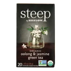 Steep By Bigelow - Organic - Oolong And Jasmine Green Tea  - Case of 6 - 20 Bags