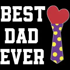 Men's Design By Humans Best Dad Ever Heart Tie By sukhendu12 Tank Top