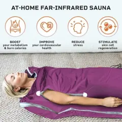LifePro BioRemedy Sauna Blanket &ndash; Large Purple Portable Far Infrared for Detox, Stress Relief and  Home Wellness