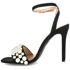 Journee Collection Womens Romey Buckle High Stiletto Open Toe Pumps