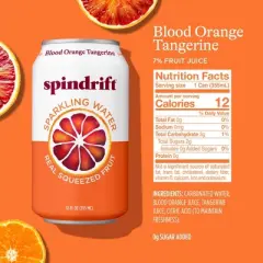 Spindrift Blood Orange Tangerine Sparkling Water - 8pk/12 fl oz Cans
