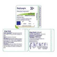 Staphysagria 30X by Boiron Homeopathic Single Medicine For First Aid  -  80 Pellet