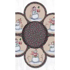 Earth Rugs Decorative Snowman Basket Printed Trivets 10" Farmhouse Kitchen Accent