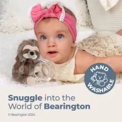 Bearington Baby Lil' Speedy Plush Stuffed Animal Sloth Shaker Rattle Ring Rattle, 5.5 inches