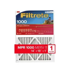 Filtrete Micro Allergen 14X18, Air Filter: MERV 11 Electrostatic Furnace Filter, Captures Dust & Pollen, 14x18x1 Size