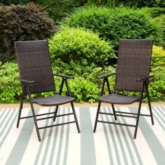 2pk Outdoor Wicker Dining Chairs with Aluminum Frame - Captiva Designs