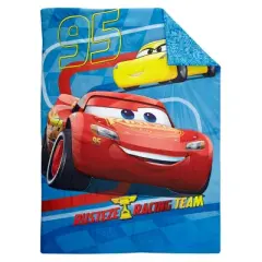 Disney Cars Rusteze Racing Team Blue, Red , and Yellow Amigo Cruz Ramirez and Jackson Storm 4 Piece Toddler Bed Set
