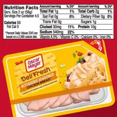 Oscar Mayer Deli Fresh Rotisserie Seasoned Chicken Breast Sliced Lunch Meat - 9oz
