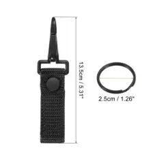 Unique Bargains Belt Keeper Key Ring Nylon Webbing Strap Hanging Gear Buckle with Snap Key Holder