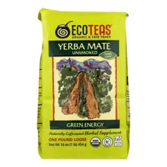 Ecoteas Organic Yerba Mate Unsmoked Green Energy Loose Tea - Case of 6/1 lb