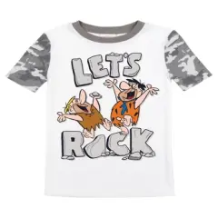 The Flintstones "Let's Rock" Youth Camo Short Sleeve Pajamas