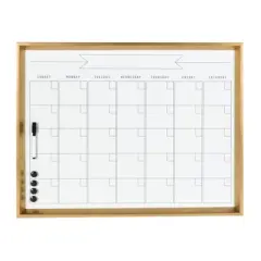 27.25" x 1.5" Calter Framed Magnetic Dry Erase Monthly Calendar Gold - Kate and Laurel