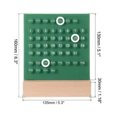 Unique Bargains Desktop Decoration Stand Wood Perpetual Calendar Green 5.3"x1.8"x7.1"