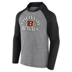 NFL Cincinnati Bengals Men's Gray Full Back Run Long Sleeve Lightweight Hooded Sweatshirt