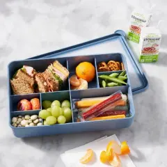 8-Compartment Large Plastic Snack Bento Box Blue - Figmint&trade;: Recycled PET, Dishwasher & Microwave Safe