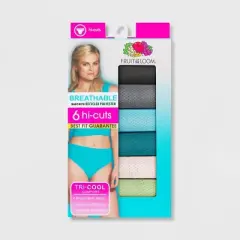 Fruit of the Loom Women's 6pk Breathable Micro-Mesh Hi-Cut Underwear - Colors May Vary