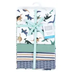 Hudson Baby Boys Cotton Flannel Receiving Blankets, Dino Friends, One Size