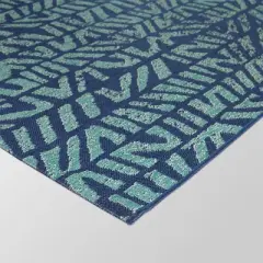 5'x7' Wild Stripe Outdoor Rug Blue - Opalhouse&trade;
