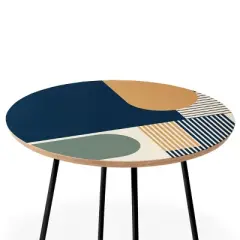 Sheila Wenzel-Ganny Cool Color Palette Pattern Side Round Table - Deny Designs