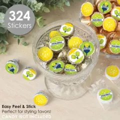 Big Dot of Happiness Let's Rally - Pickleball - Birthday or Retirement Party Small Round Candy Stickers - Party Favor Labels - 324 Count