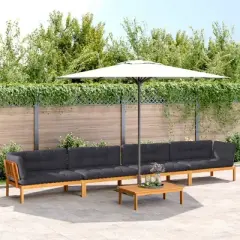 vidaXL Patio Pallet Sofa Set - Acacia Wood, 5-Piece with Cushions, Modular Design for Garden/Patio