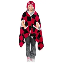 NCAA Nebraska Cornhuskers Checkered Faux Shearling Throw Blanket