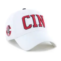MLB Cincinnati Reds White Cooperstown Clique Hat: Cotton Adjustable Baseball Cap