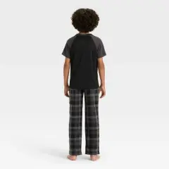Boys' Short Sleeve T-Shirt and Plaid Fleece Pants Pajama Set - Cat & Jack&trade;