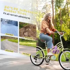 Aukfa 24-Inch Kids Bike for Boys 10+  Years Old - Steel Frame Bike with Training Wheels, Adjustable Seat and Dual Brakes