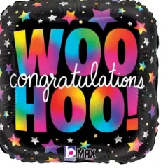 LoonBalloon Graduation Congratulations Woo Hoo Balloon Standard Size Premium Foil Graduation Theme Balloon Set with 4 pcs Latex