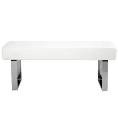 Amanda Faux Leather Bench White - Armen Living