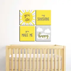Big Dot of Happiness You are My Sunshine - Kids Room, Nursery Decor and Home Decor - 11 x 11 inches Kids Wall Art - Set of 4 Prints