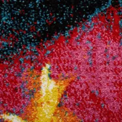 6'6"x9'2" Splash Kids' Rug Pink/Black - Home Dynamix: Kids Area Carpet, Bedroom Decor, Indoor, Abstract Pattern