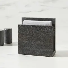 Marble Napkin Holder Gray - Threshold&trade;: Kitchen Table Accessory, Spot Clean, 6" Height, 3.85 lbs, Marble Material