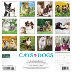 Willow Creek Press 2024 Wall Calendar 12"x12" Cats & Dogs