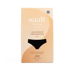 Saalt Heavy Absorbency Briefs Super Soft Modal Comfort Leak Proof Period Underwear  - Volcanic Black 