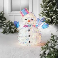 LED Tinsel Snowman Christmas Novelty Sculpture Light with Clear Color Light Bulb - Wondershop&trade;