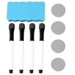 Sunnydaze Double-Sided Magnetic Mobile Whiteboard with Markers - 73.75" W x 21" D x 77" H